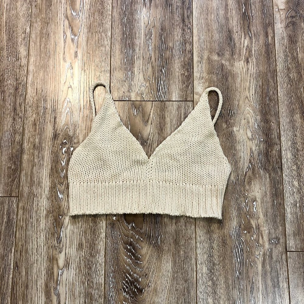Cream Knit Crop Top
